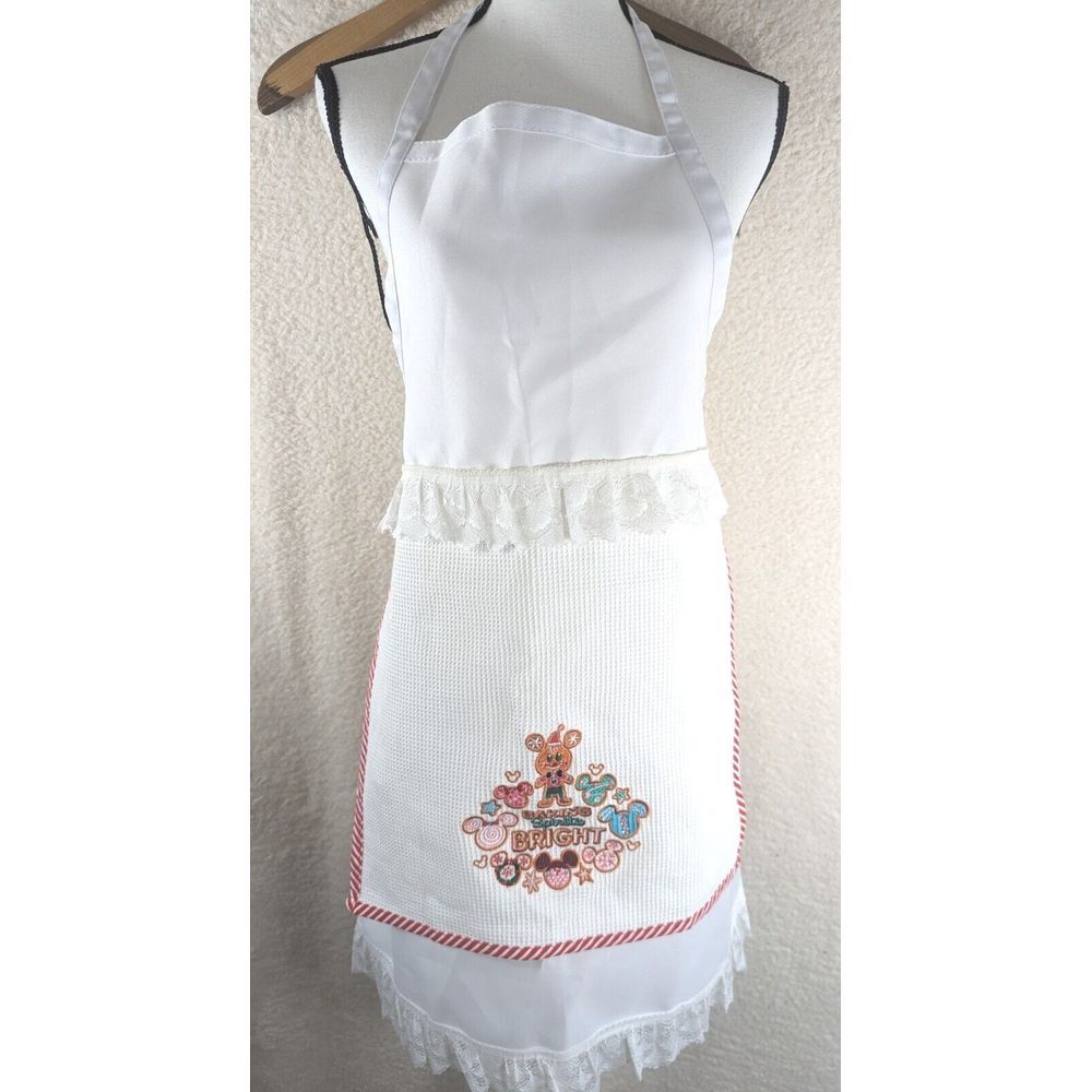 Disney‎ Mickey Mouse Baking Spirits Bright Apron Rare One Size White